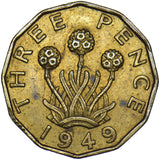 1949 Brass Threepence - George VI British Coin - Nice