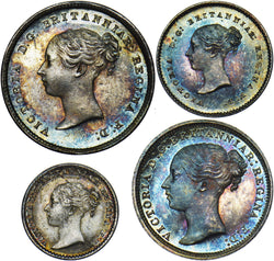 1870 Maundy Set  - Victoria British Silver Coins - Superb