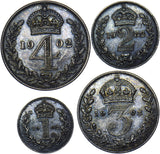 1902 Maundy Set - Edward VII British Silver Coins - Superb