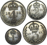 1911 Maundy Set - George V British Silver Coins - Superb