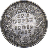 1893 India Rupee - Victoria Silver Coin - Very Nice