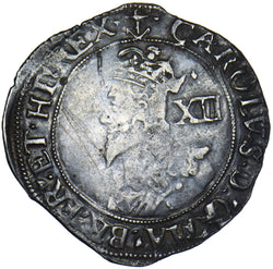 1638-9 Shilling - Charles I British Silver Hammered Coin - Nice