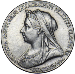 1897 Diamond Jubilee Medal - Victoria British Silver Medal 25.5 mm - Very Nice