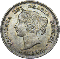 1901 Canada 5 Cents - Victoria Silver Coin - Nice