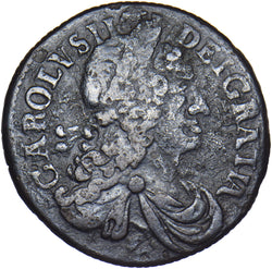 1681 Ireland Halfpenny - Charles II Copper Coin