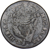 1686 Ireland Halfpenny - James II Copper Coin