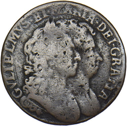 1694 Ireland Halfpenny - William & Mary Copper Coin