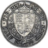 1899 Halfcrown - Victoria British Silver Coin - Superb