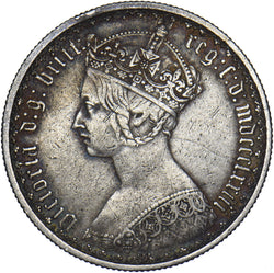 1873 Gothic Florin - Victoria British Silver Coin - Nice