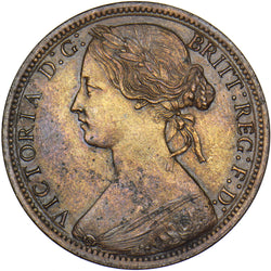 1873 Penny - Victoria British Bronze Coin - Very Nice