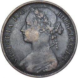 1877 Penny - Victoria British Bronze Coin - Nice