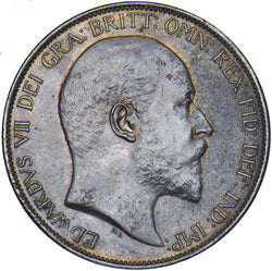 1903 Penny - Edward VII British Bronze Coin - Very Nice