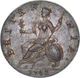 1748 Halfpenny - George II British Copper Coin - Very Nice