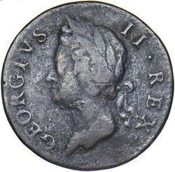 1747 Ireland Halfpenny - George II Copper Coin