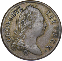 1775 Ireland Halfpenny - George III Copper Coin - Nice