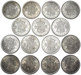 1937 - 1951 High Grade Halfcrowns Lot (15 Coins) - George VI British Silver