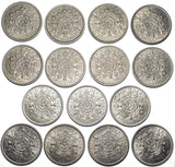 1953 - 1967 High Grade Florins Lot (15 Coins) - Elizabeth II British Coins
