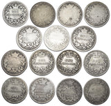 1865 - 1886 Shillings Lot (15 Coins) - Victoria British Silver Coins