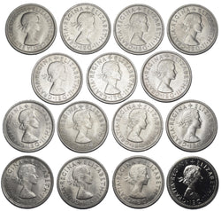 1953 - 1970 High Grade English Shillings Lot (15 Coins) - British Coins