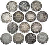 1871 - 1887 Sixpences Lot (14 Coins) - Victoria British Silver Coins