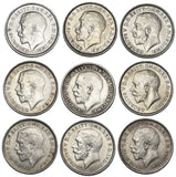 1911 - 1919 High Grade Threepences Lot (9 Coins) - George V British Silver