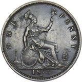 1874 H Penny - Victoria British Bronze Coin - Nice