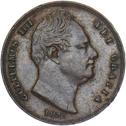 1835 Farthing - William IV British Copper Coin - Very Nice