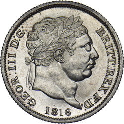 1816 Shilling - George III British Silver Coin - Superb