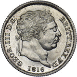 1816 Shilling - George III British Silver Coin - Superb