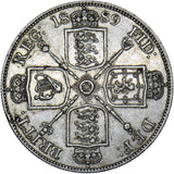 1889 Double Florin - Victoria British Silver Coin - Very Nice