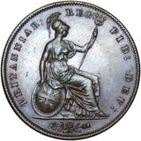 1858 Penny - Victoria British Copper Coin - Very Nice