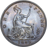 1885 Penny - Victoria British Bronze Coin - Very Nice