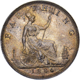 1886 Farthing - Victoria British Bronze Coin - Superb