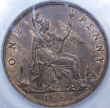 1887 Penny (ICG MS 63 RB) - Victoria British Bronze Coin - Superb