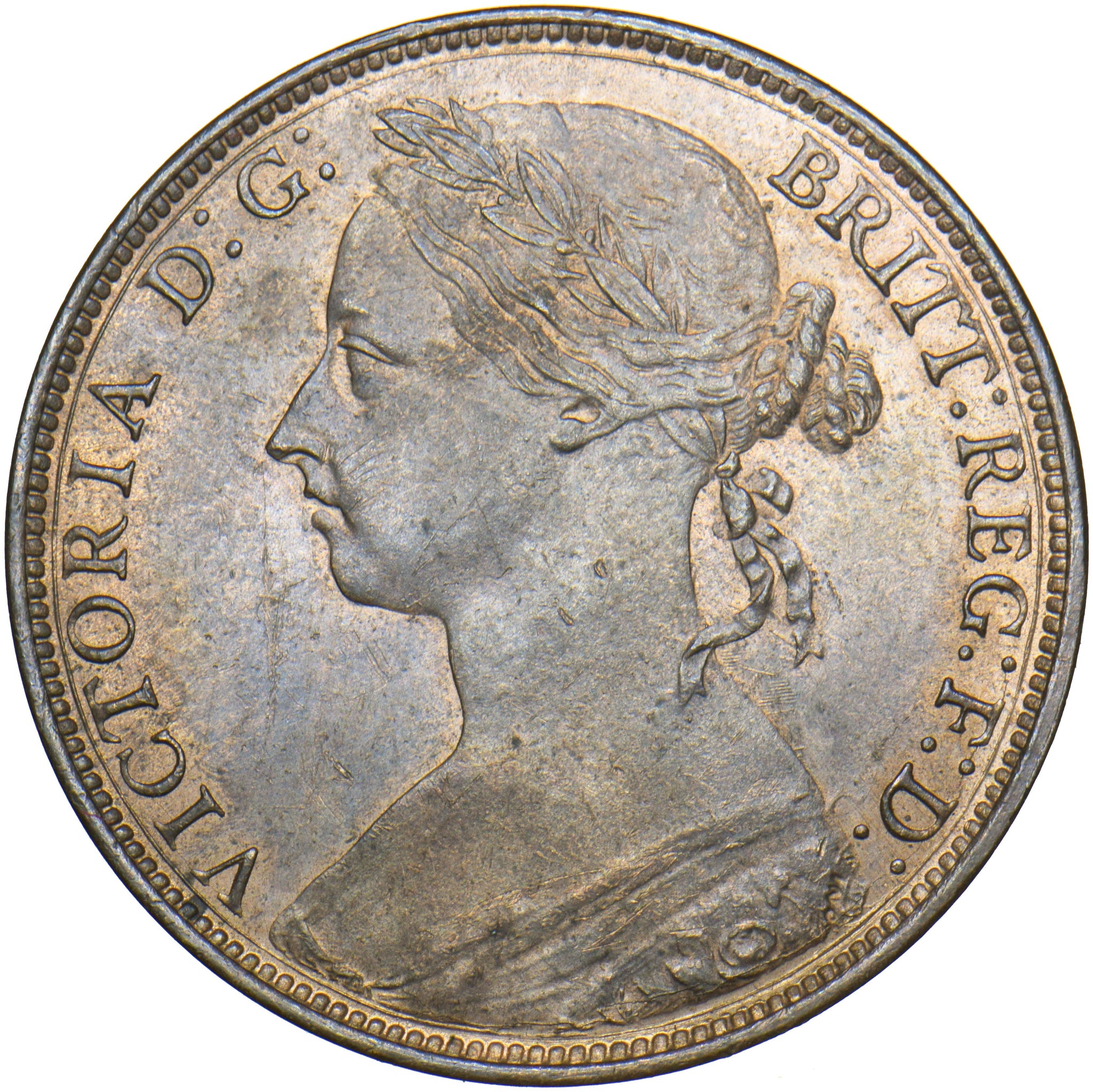 1886 Penny Victoria British Bronze Coin Very Nice The Coin King