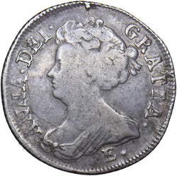 1708 E* Shilling (8 Over 7) - Anne British Silver Coin - Nice