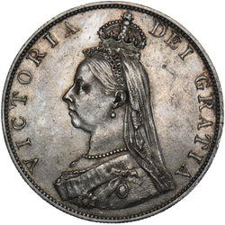1887 Double Florin (Roman 1) - Victoria British Silver Coin - Very Nice