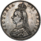 1887 Double Florin (Roman 1) - Victoria British Silver Coin - Very Nice