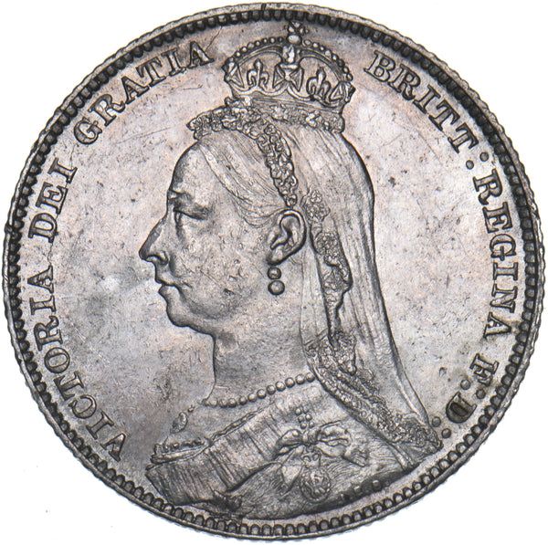 1889 Shilling - Victoria British Silver Coin - Very Nice