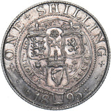 1895 Shilling (Small rose) - Victoria British Silver Coin - Very Nice