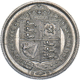 1887 Sixpence (R Over I) - Victoria British Silver Coin - Very Nice