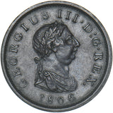 1806 Penny - George III British Copper Coin - Very Nice