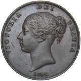 1854 Penny (PT) - Victoria British Copper Coin - Very Nice