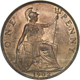 1902 Penny - Edward VII British Bronze Coin - Superb