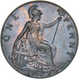 1910 Penny - Edward VII British Bronze Coin - Very Nice