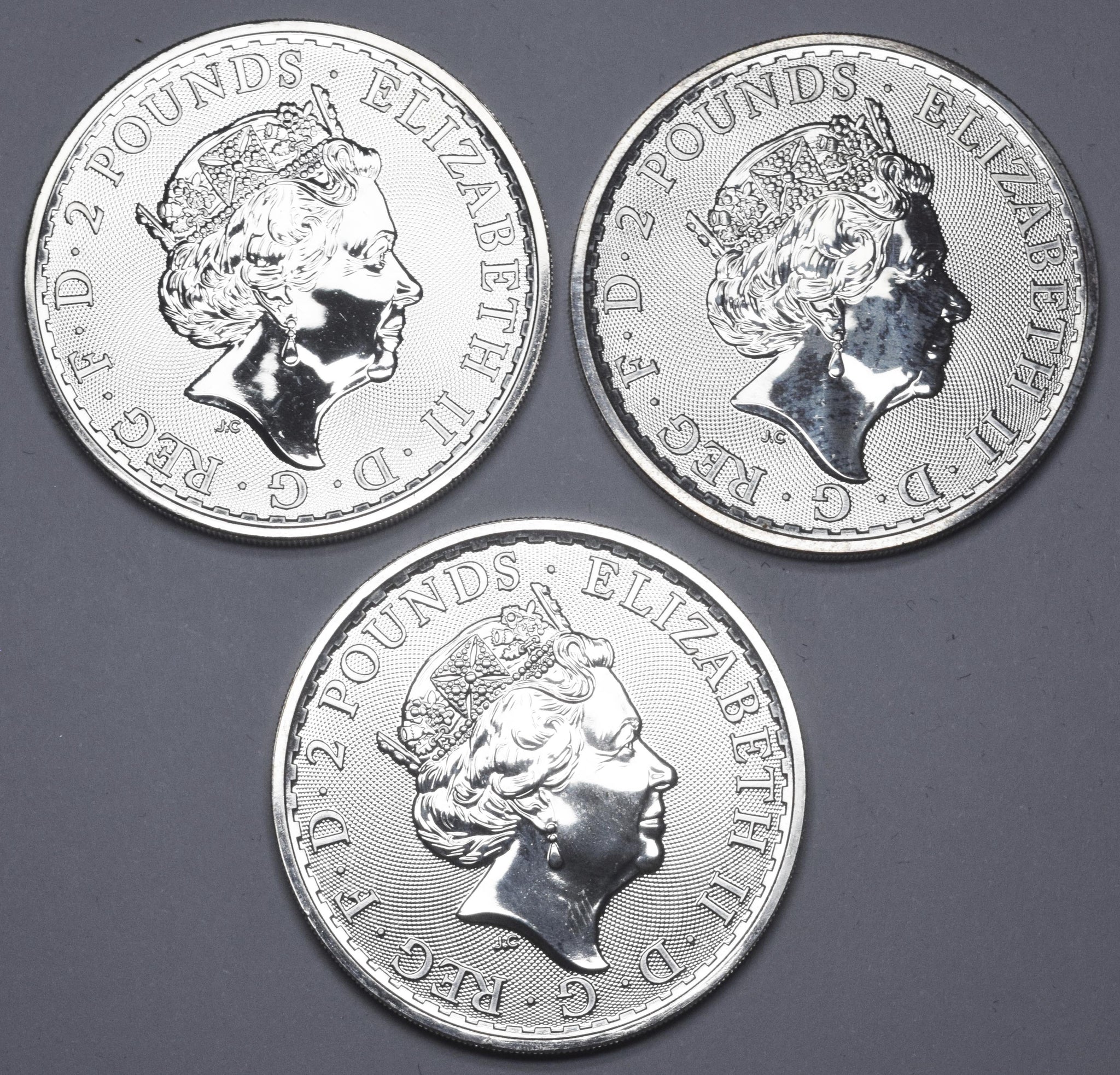 2018 2020 1oz Silver Bullion British Britannia Lot (3 Coins) Date