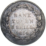 1814 3 Shillings Bank Token - George III British Silver Coin - Nice