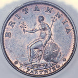 1799 Farthing (CGS UNC 80) - George III British Copper Coin - Superb