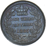 1885 Third Farthing - Victoria British Bronze Coin - Very Nice