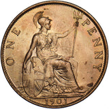 1901 Penny - Victoria British Bronze Coin - Superb